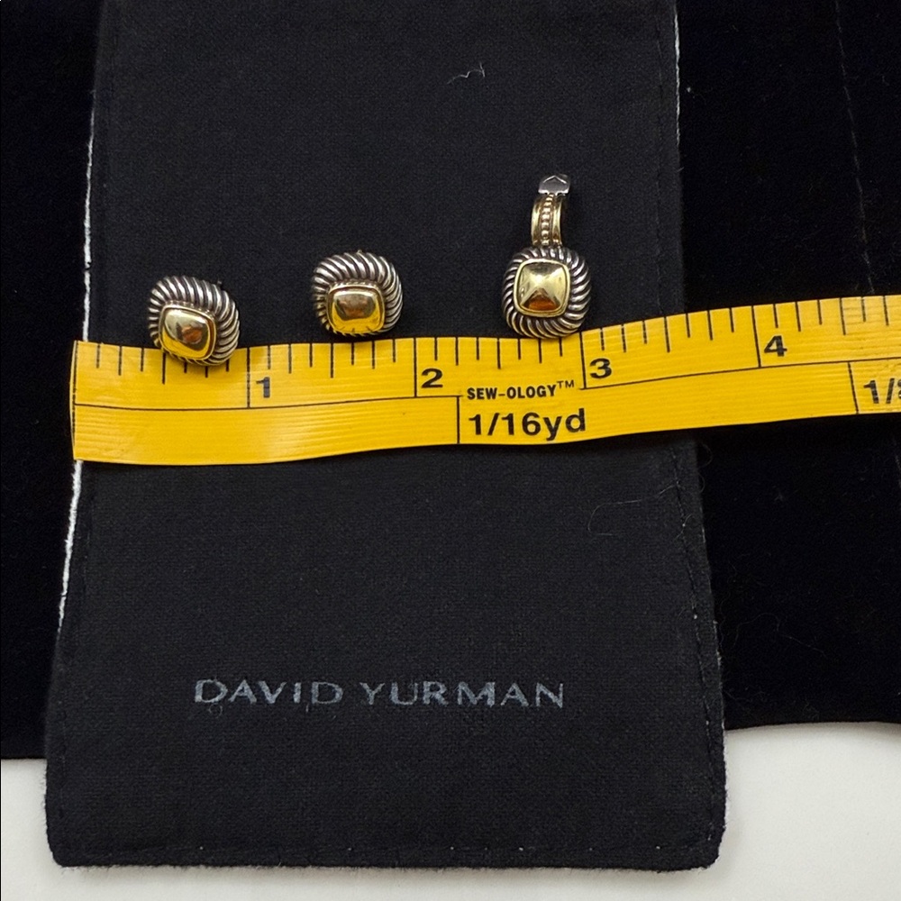 David Yurman Two-Tone Silver and Gold Earrings